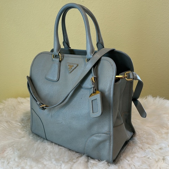 💯Authentic Prada Light Blue Safiano Leather Tote Bag🍀 - Picture 3 of 16